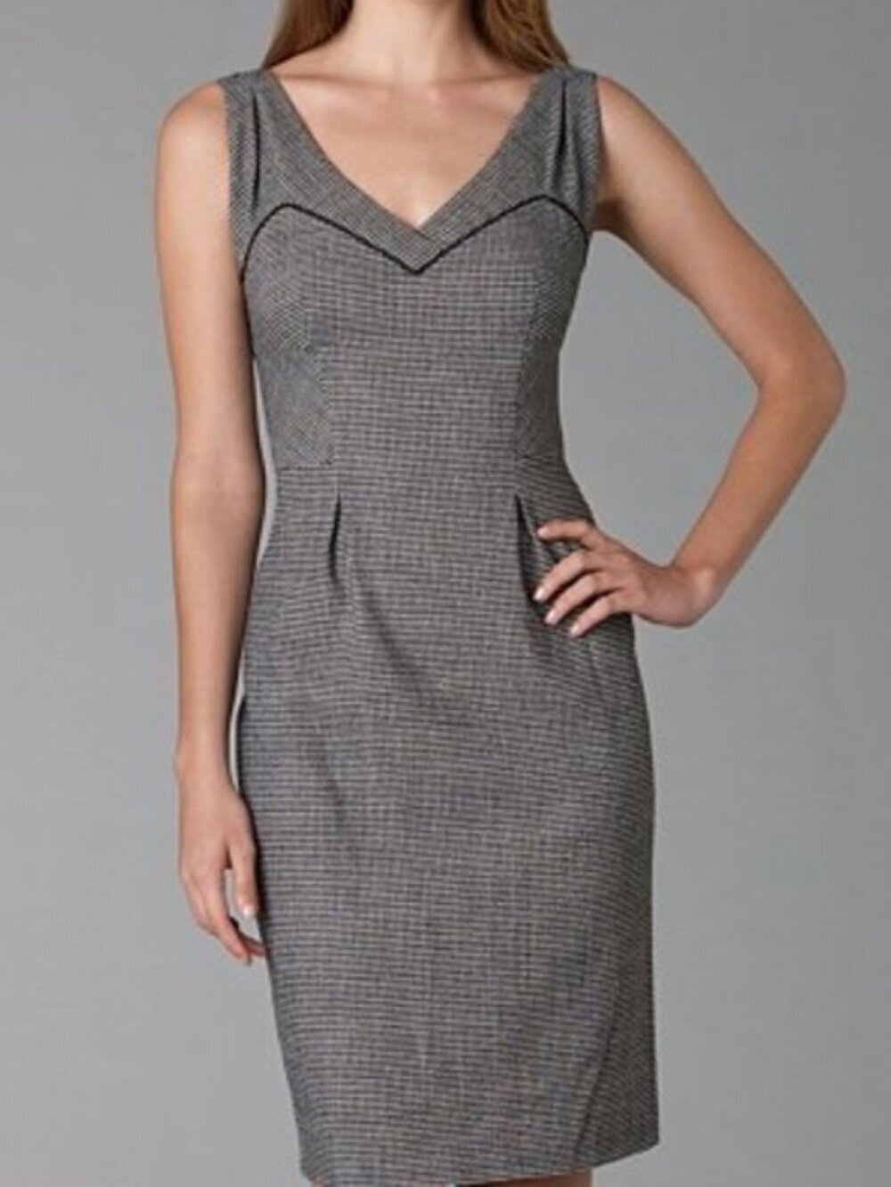 Diane von Furstenberg Raisa Wool Gingham Check Sheath Dress Womens 10
